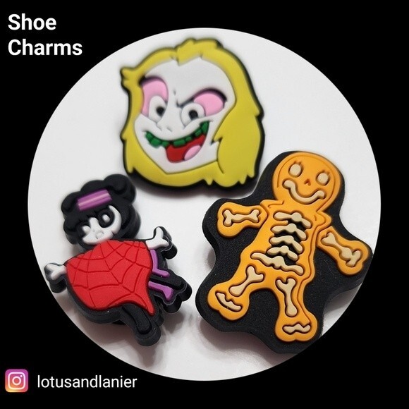 Shoe Charms "Beetlejuice" Charms Set of 3 - Picture 1 of 2